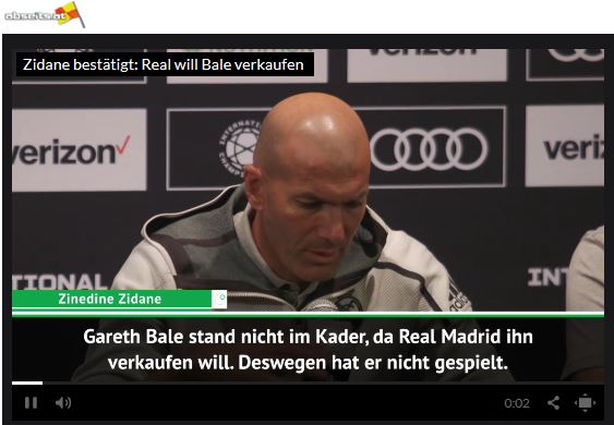 Zidane bestätigt: Real will Bale verkaufen