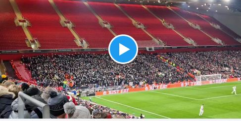 LASK-Fans sorgen im Anfield mit Wechselgesang für Stimmung