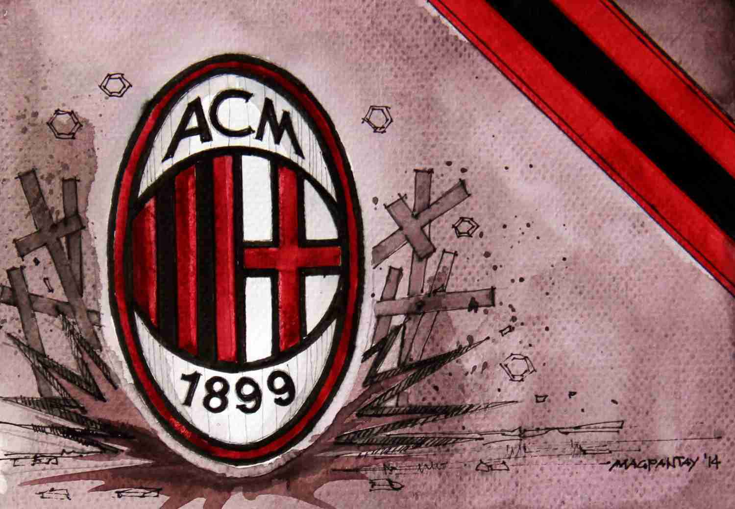 _AC Milan - Wappen mit Farben