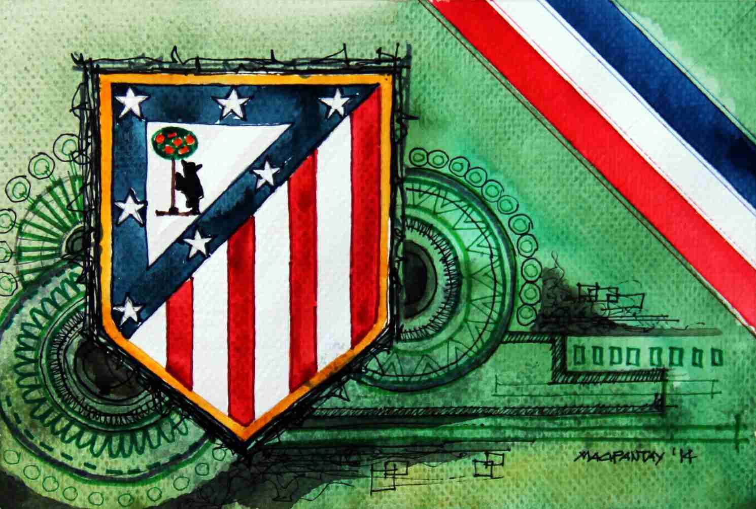 _Atletico Madrid - Wappen mit Farben