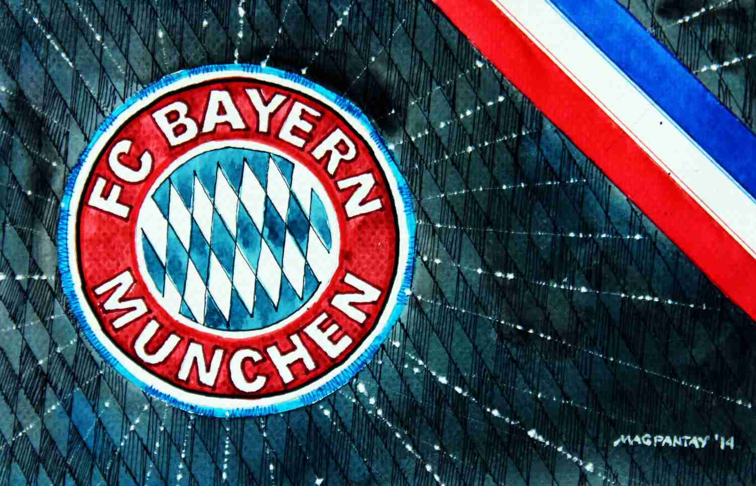 _FC Bayern München - Wappen mit Farben