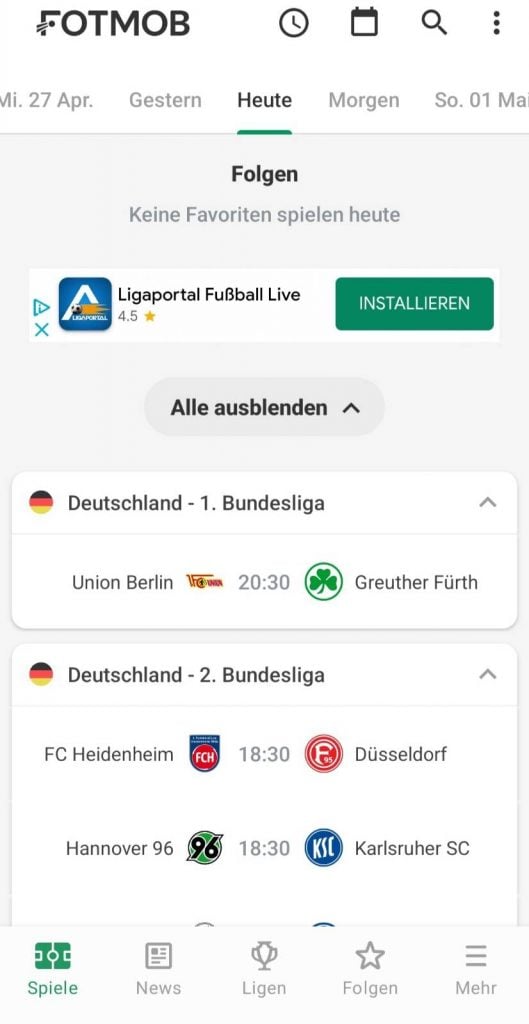LiveScore::Appstore for Android