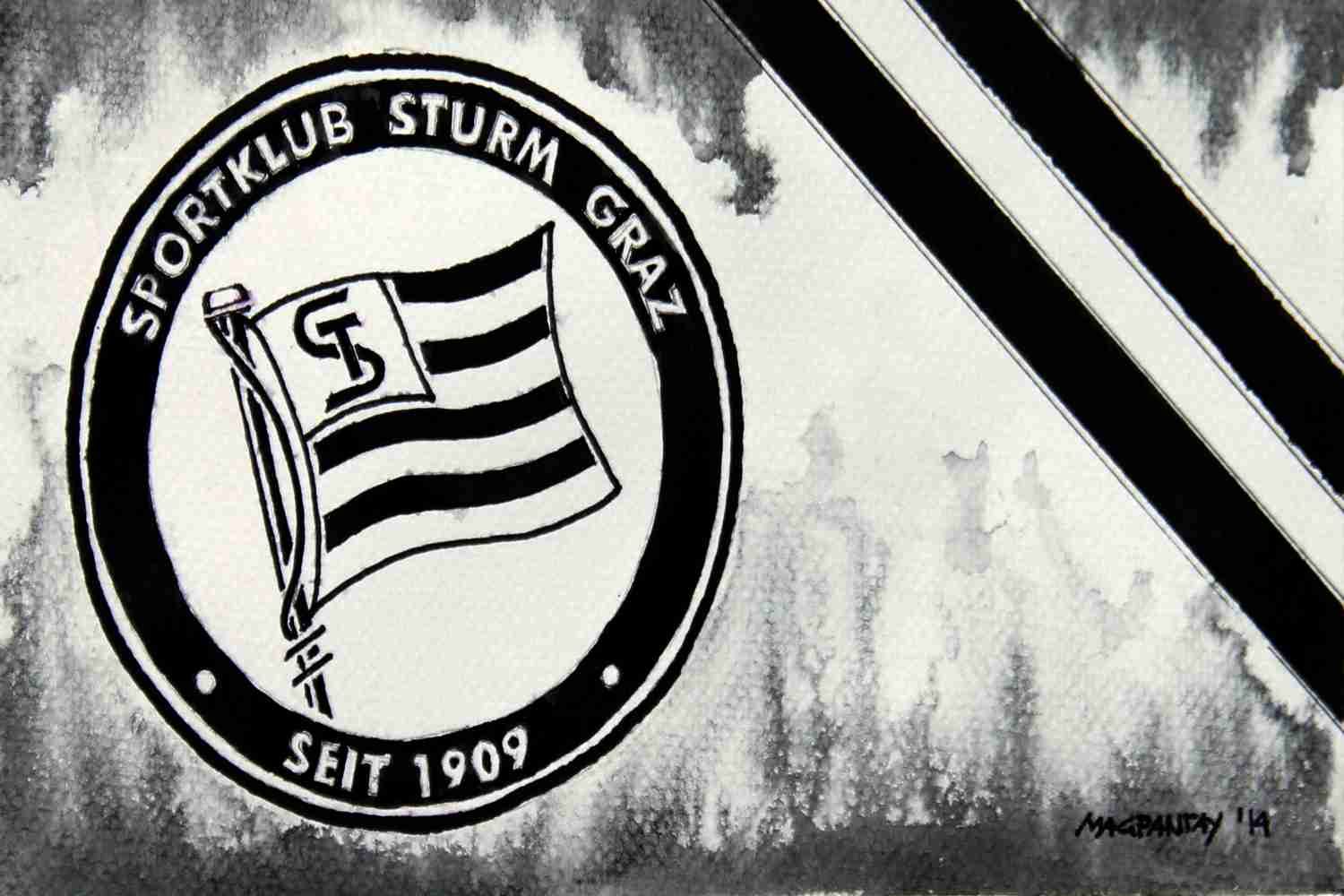 _SK Sturm Graz - Wappen mit Farben60x40cm