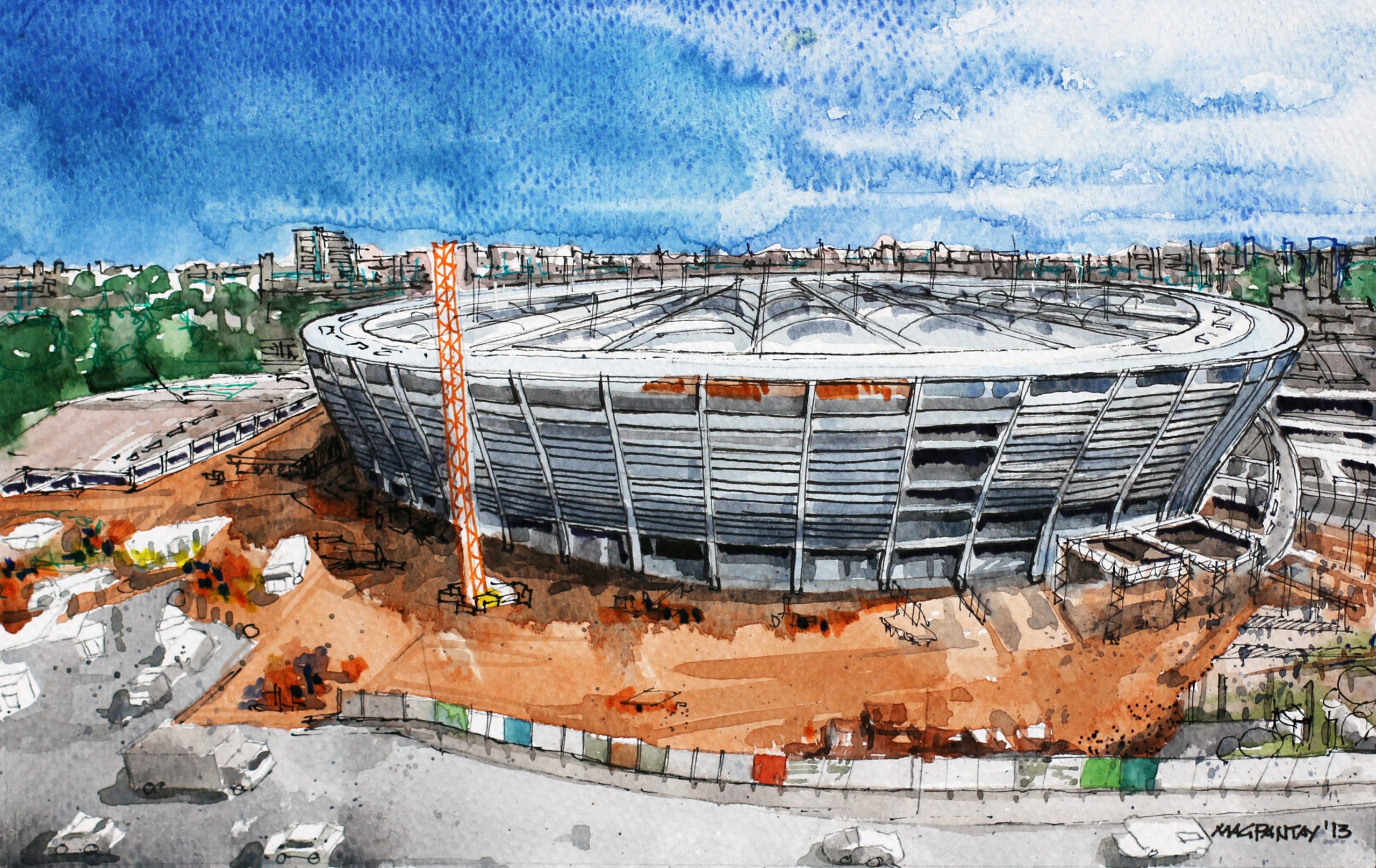 Stadion Bauphase Bau Unfertig