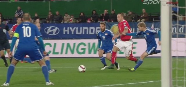 Kurios: Marko Arnautovic trifft zum 1:0 gegen Liechtenstein