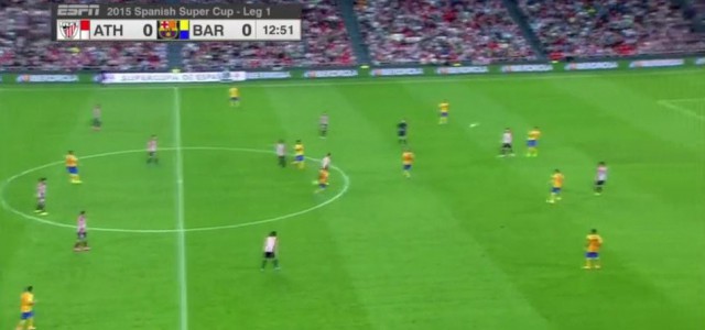 Mikel San Jose (Athletic Bilbao) trifft aus 50 Metern gegen den FC Barcelona